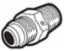 3/8" FLARE X 3/8" MPT FSIBLE PLUG 283 DEGREE          J/B